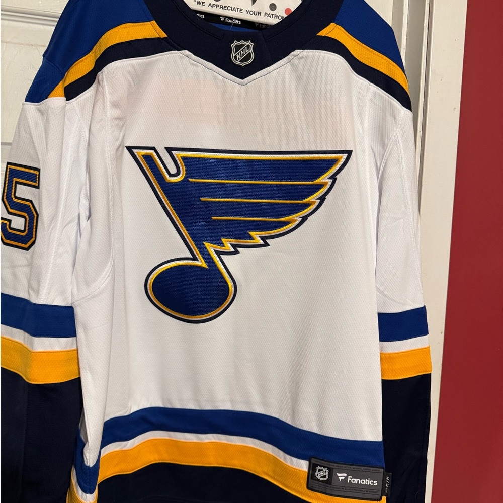 Fanatics St. Louis Blues NHL Hockey Jersey. Stitched Lettering & Numbers.